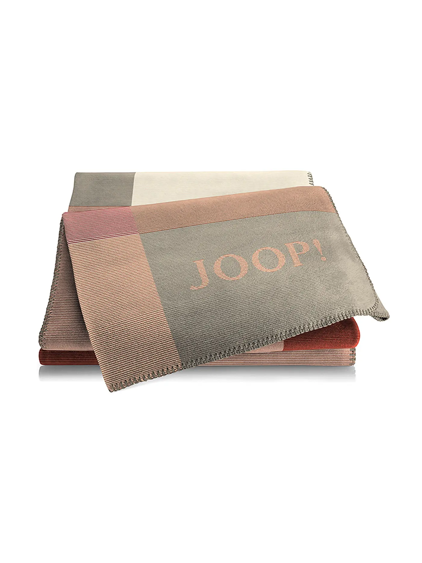 JOOP | Wohndecke MOSAIC 150x200cm Schwarz-Natur | dunkelrot